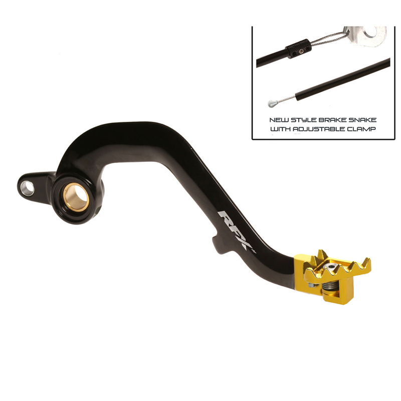 RFX PRO FLEXI-TIP BRAKE PEDAL, BLK/YEL