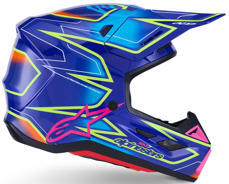 HELMET SM7 CAST BLU/YL/PINK 2X