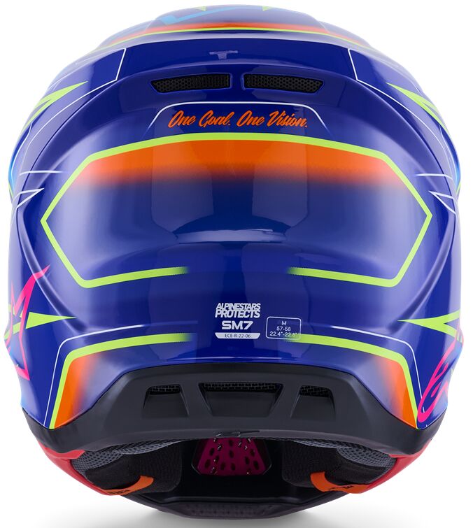 HELMET SM7 CAST BLU/YL/PINK 2X